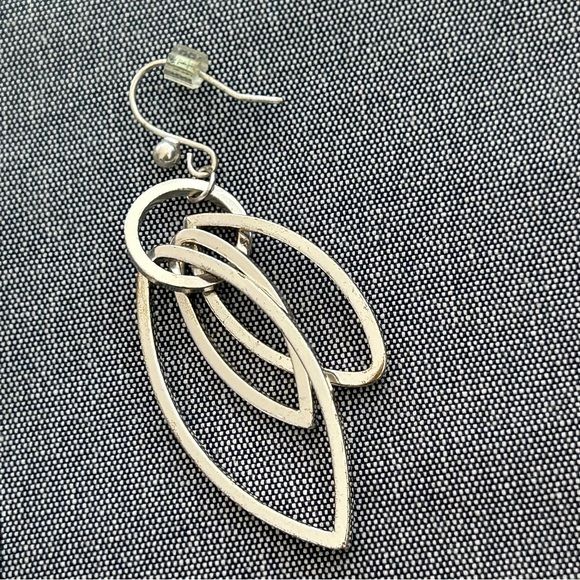 Silver Orbit Marquis Earrings - Picture 12 of 12